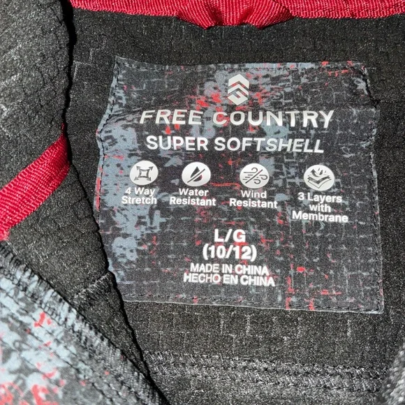 Free Country Boys Softshell Jacket - Black and Orange - Picture 3 of 12